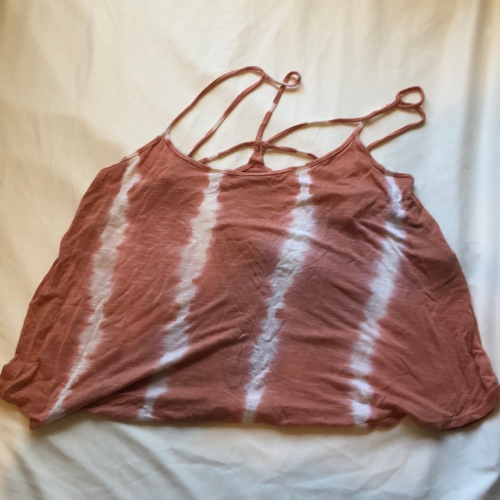 Orange and white tie dye crop top